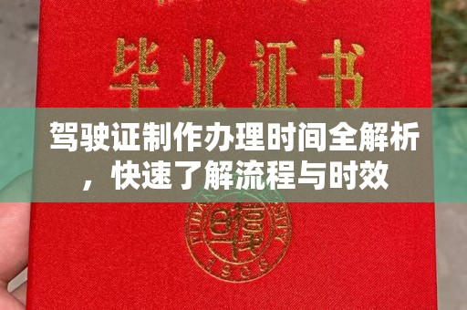 金安驾驶证制作办理时间全解析，快速了解流程与时效