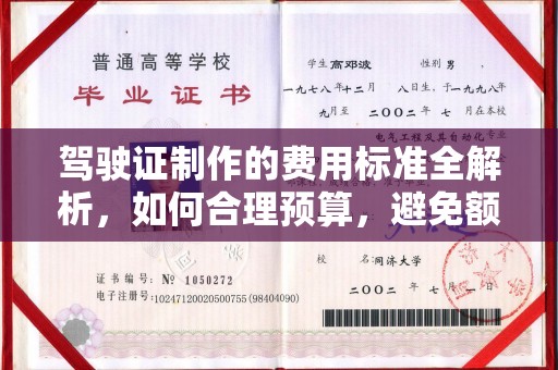 金安驾驶证制作的费用标准全解析，如何合理预算，避免额外支出